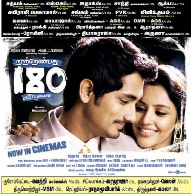 180 (2011) DVDRip Tamil Full Movie Watch Online